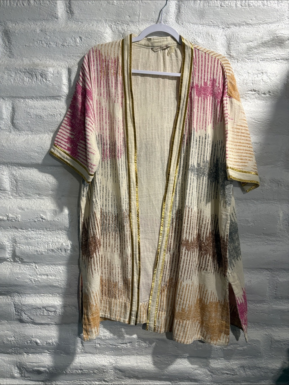 EUC Soft Surroundings Open-Front Short-Sleeve Kimono
